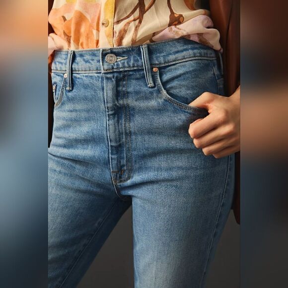 Mother The Weekender Heel High Waisted Flare Jeans In Belle De Jour Size 34 NWT - Picture 8 of 15